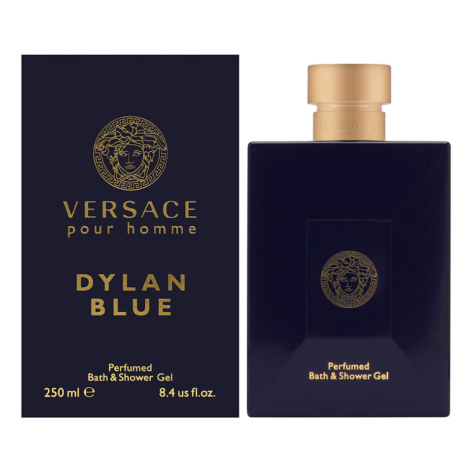 Versace Dylan Blue front bottle showing label and sleek packaging for bold scent