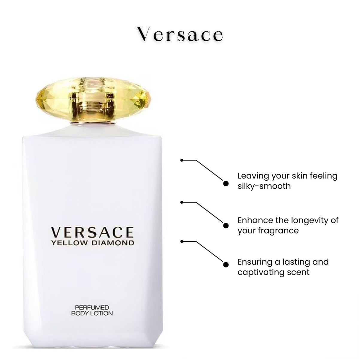 Versace Yellow Diamond label detail highlighting brand and premium scent clarity