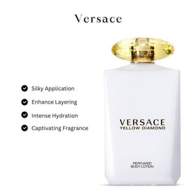 Versace Yellow Diamond texture close-up demonstrating creamy spreadable lotion benefit