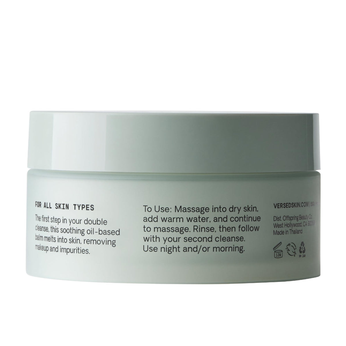 Close-up of clean skin after rinse, Versed balm leaving skin soft and balanced