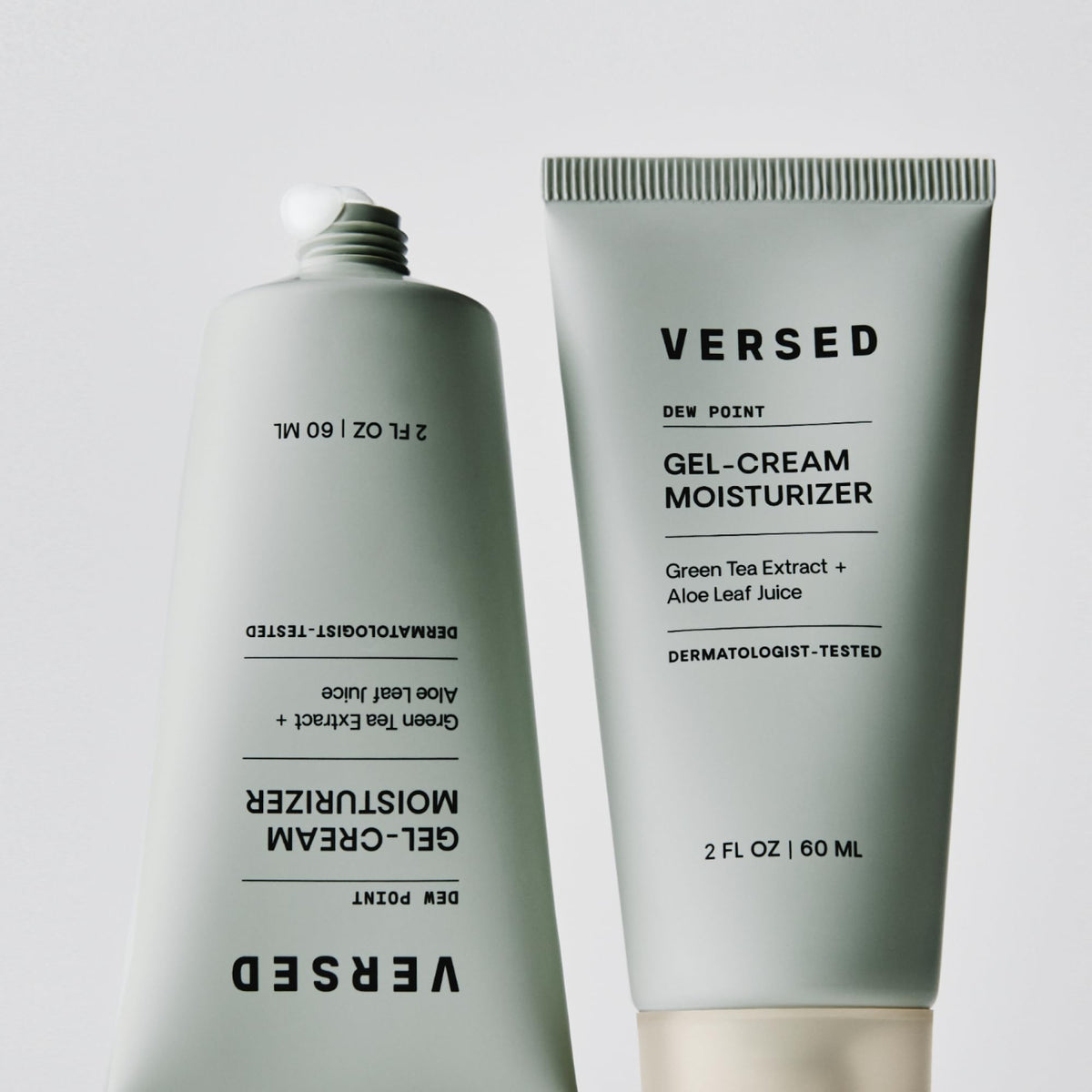 Versed ingredient label detail emphasizing clean, vegan formulation benefits