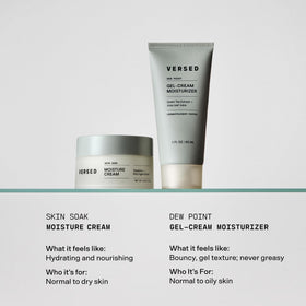 Versed product on hand demonstrating spreadable gel-cream for smooth application