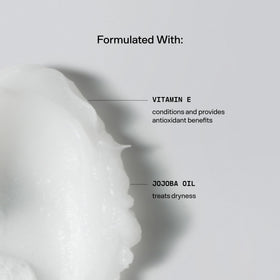 Versed balm emulsified with water in hand, showing easy rinsing and no greasy residue