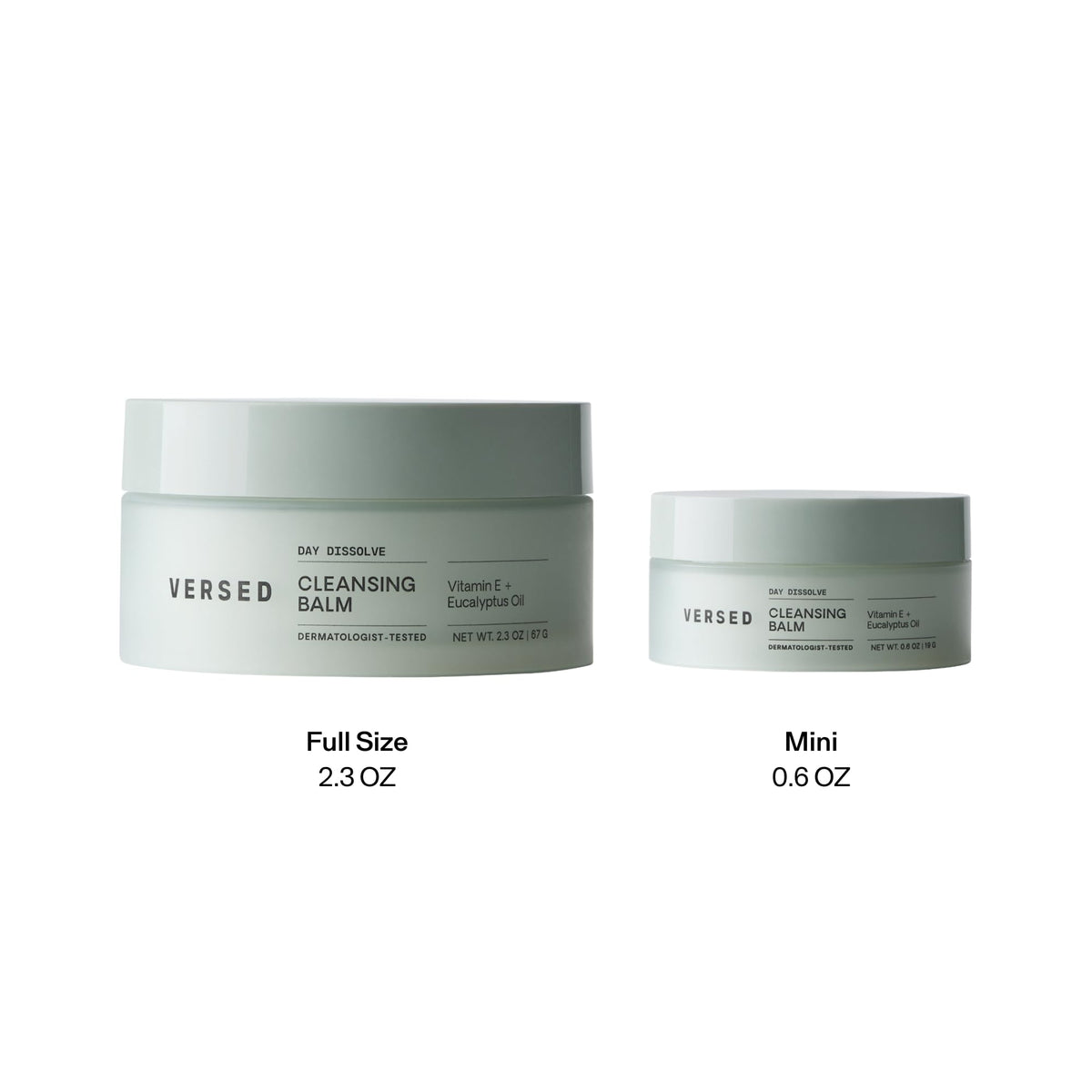 Versed Day Dissolve jar placed with other skincare bottles, suggests double-cleanse routine