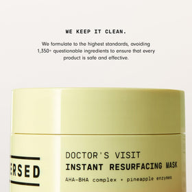 Versed lifestyle bathroom night routine showing nightly glow maintenance benefit