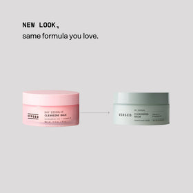Versed balm being massaged onto model face, demonstrating effective makeup removal