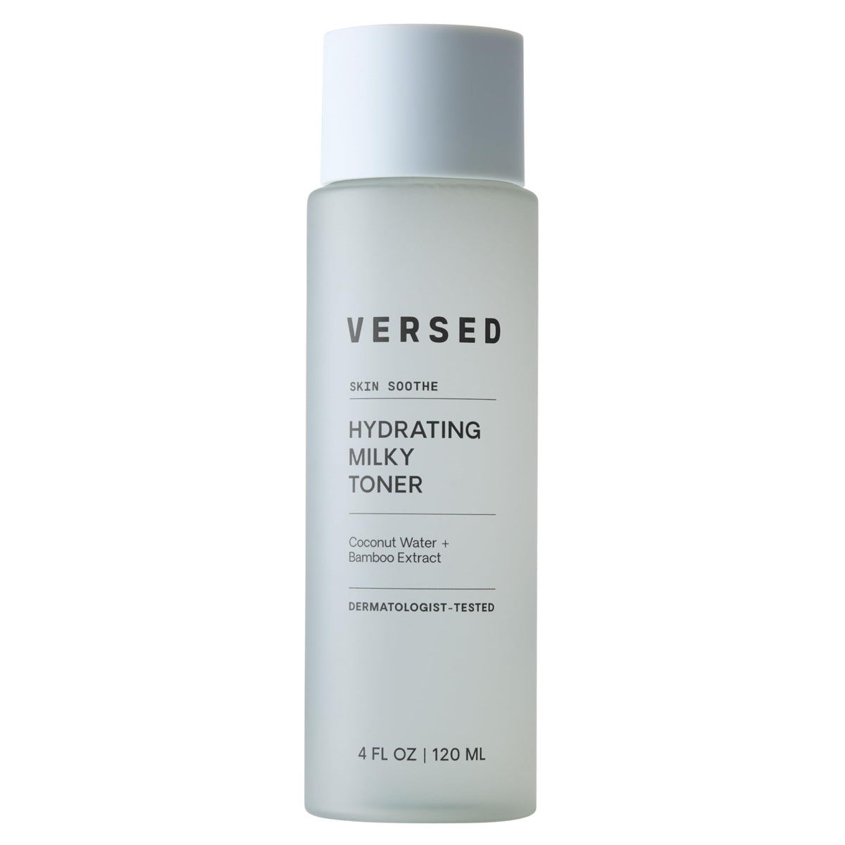 Versed front bottle showing product design and clarity for shelf appeal