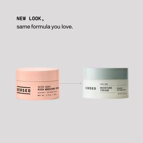 Versed ingredients display with squalane and hyaluronic acid highlighting hydration