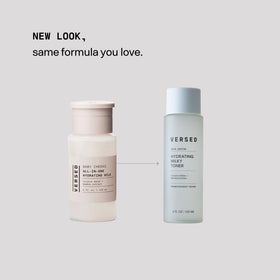 Versed toner pouring with coconut water to show hydrating ingredient boost