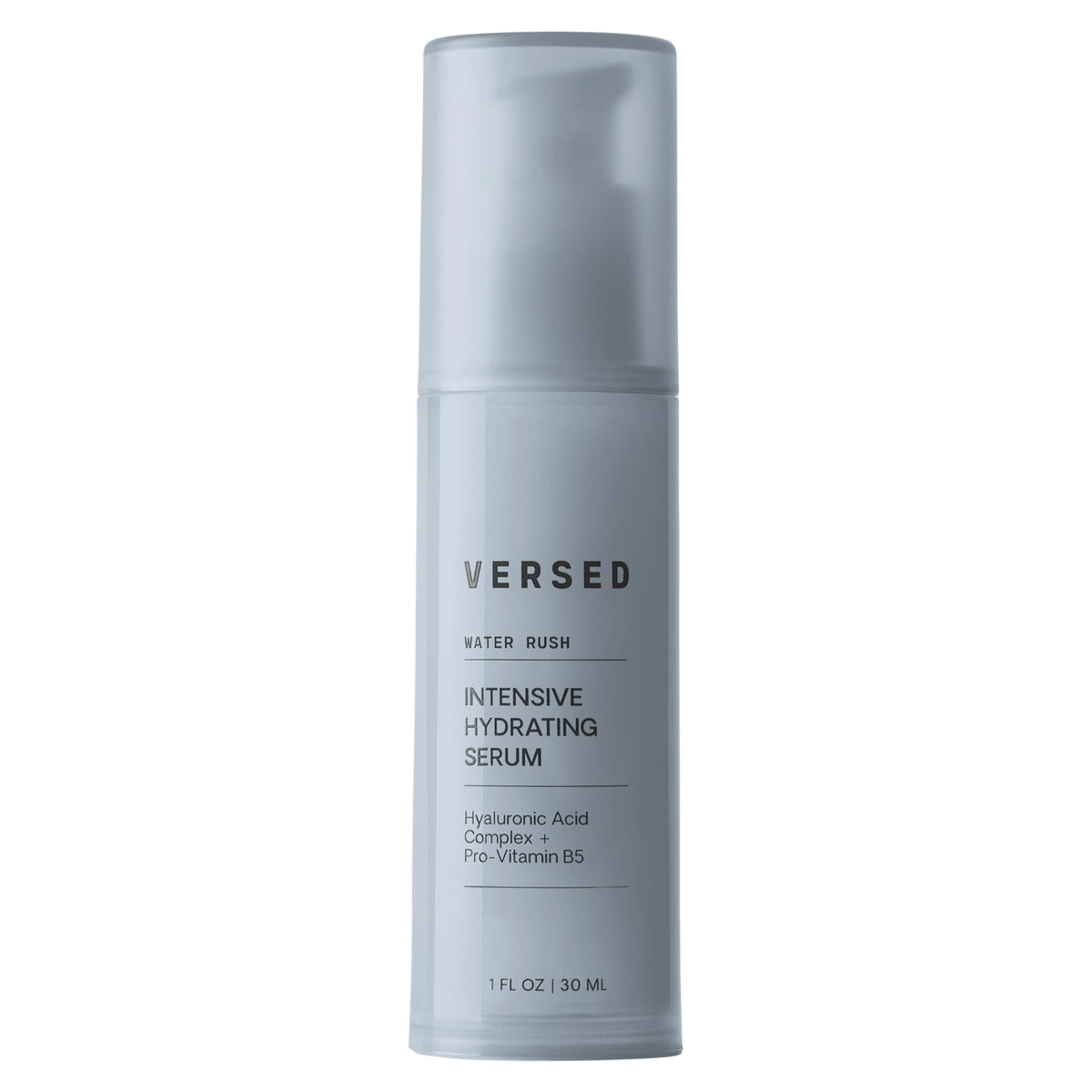 Versed Water Rush front bottle showing clean packaging and hydrating benefit