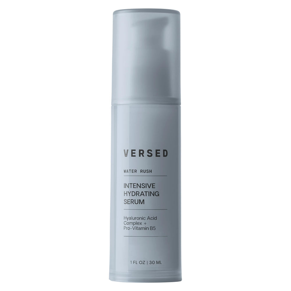 Versed Water Rush front bottle showing clean packaging and hydrating benefit