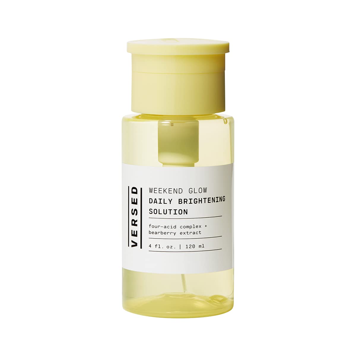 Versed Weekend Glow front bottle showing clean packaging and product size benefit