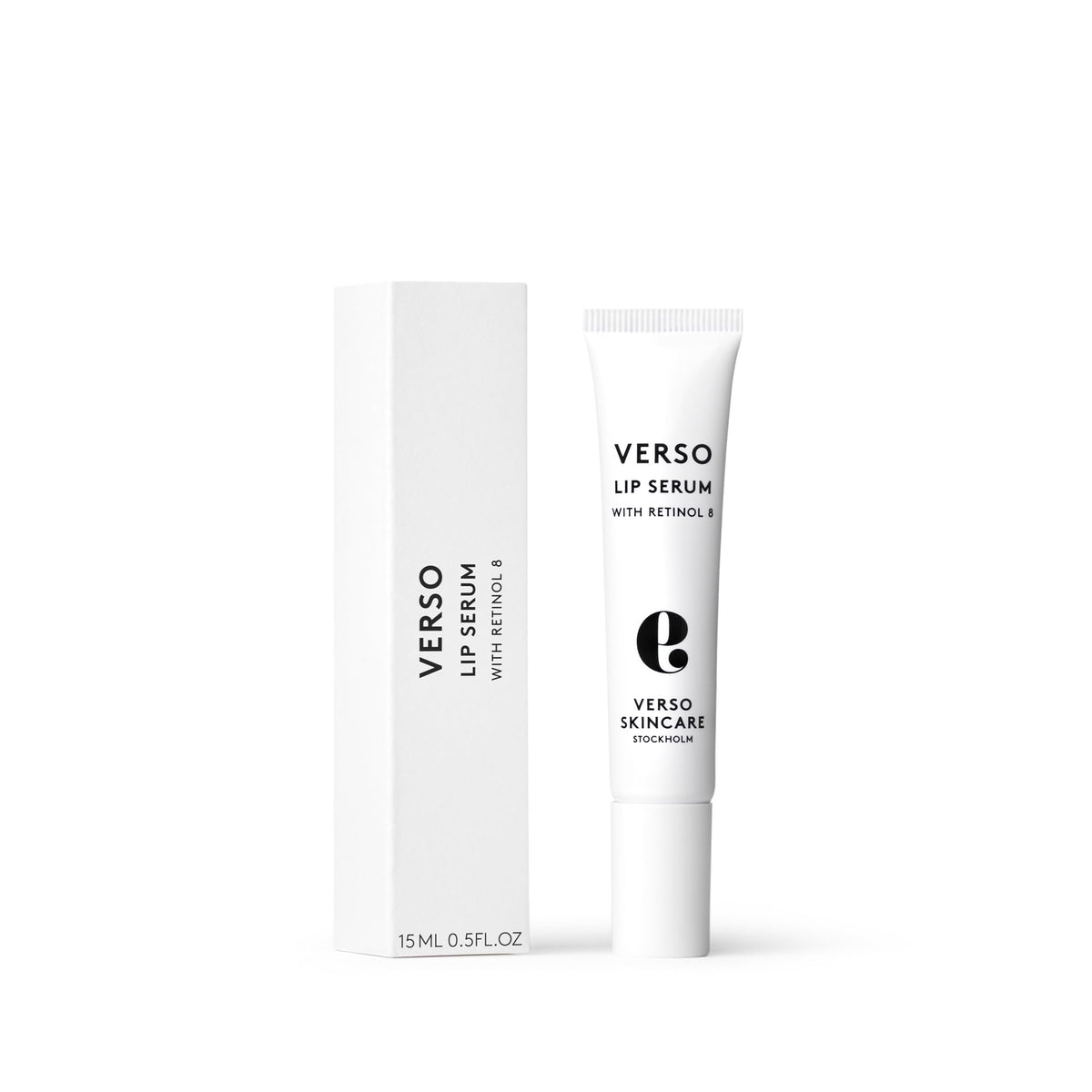 Verso Lip Serum front packaging showing bottle and branding for easy identification and benefit