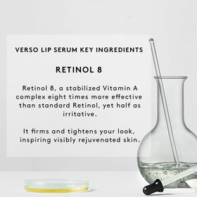 Verso Lip Serum tucked into a makeup bag indicating travel-friendly treatment on the go
