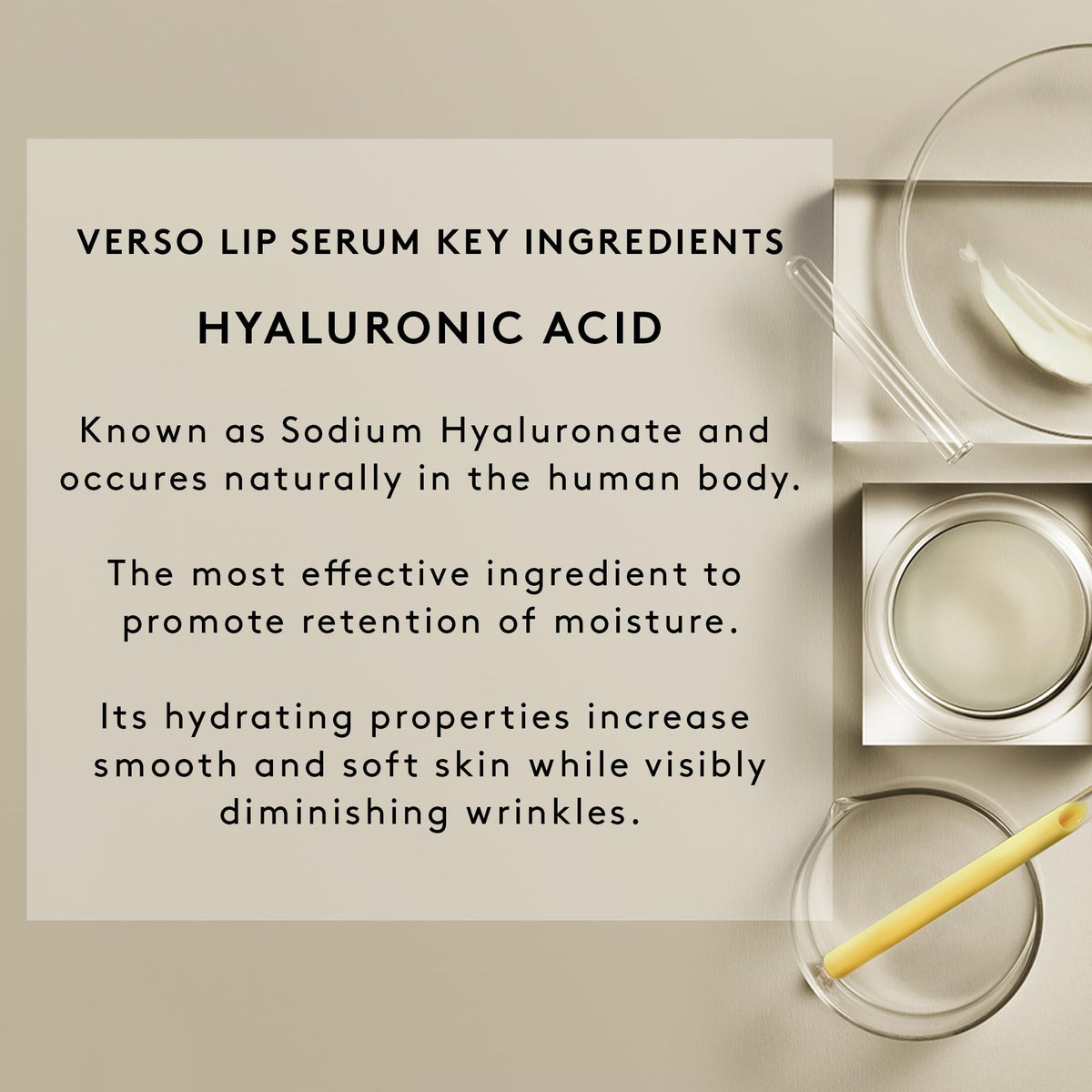 Application shot of Verso Lip Serum on lower lip demonstrating easy targeted use