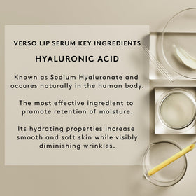 Application shot of Verso Lip Serum on lower lip demonstrating easy targeted use