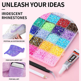 Vertdens rhinestones applied to phone case demonstrating secure decoration and sparkle