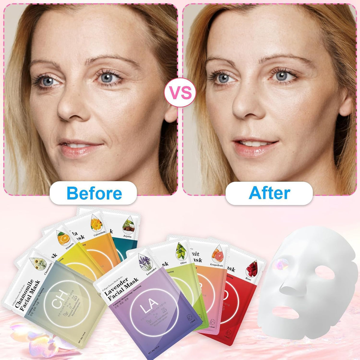 VESPRO mask applied on face, shows comfortable fit and soothing effect