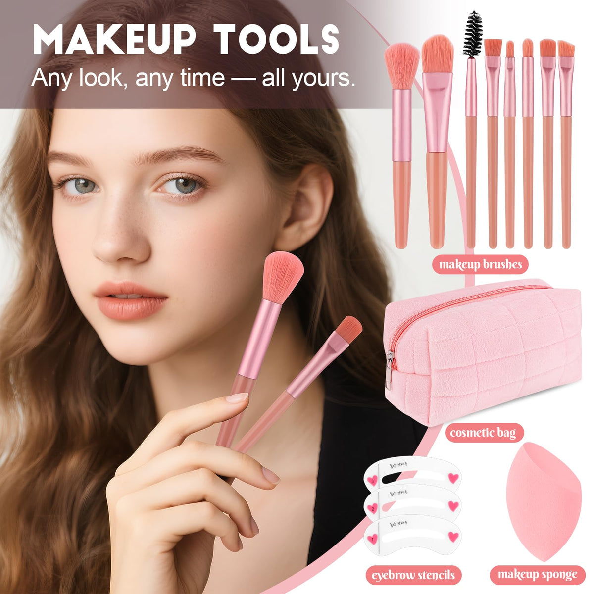 VESPRO eyebrow stencils and pencil displayed for quick brow shaping