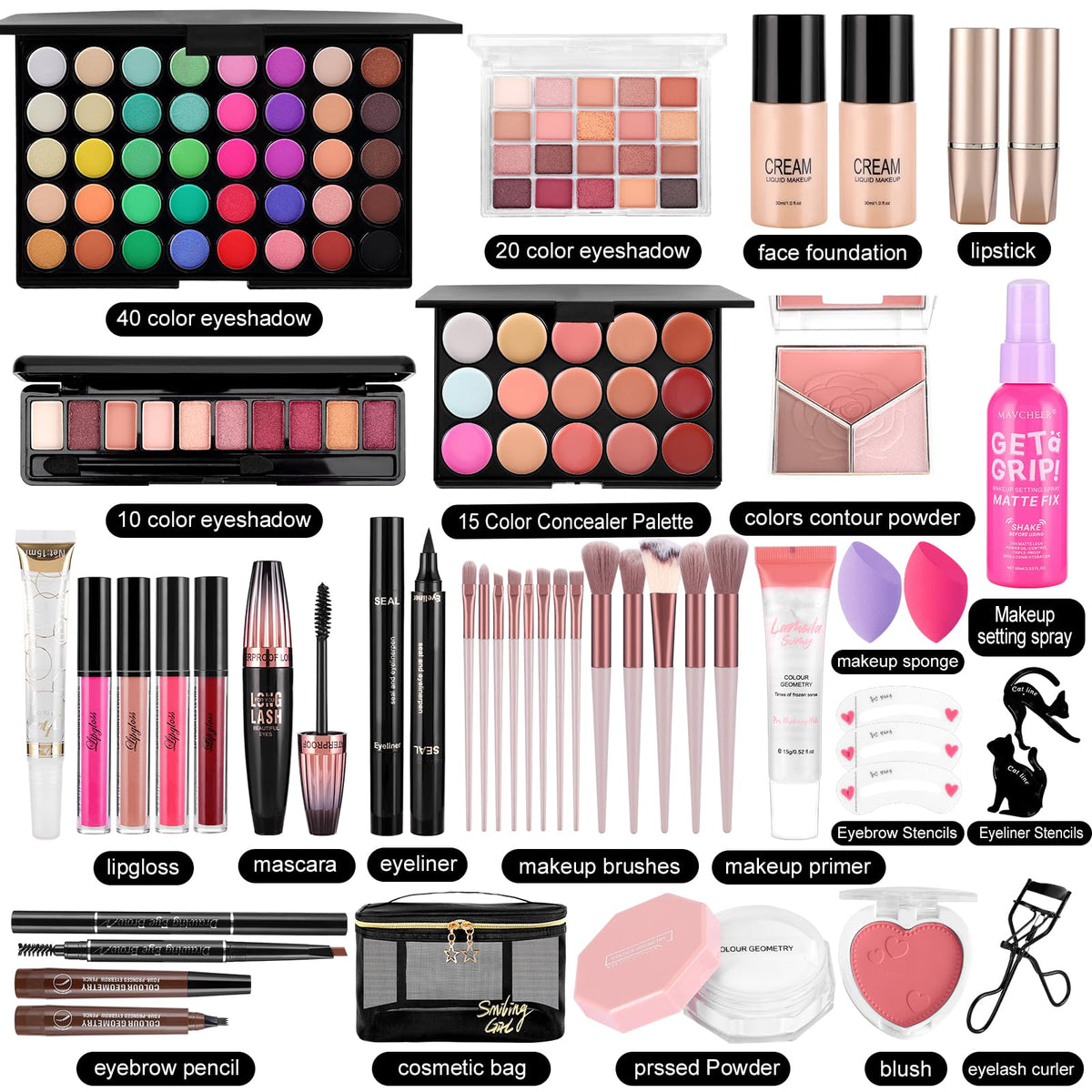 VESPRO closeup of 40‑shade eyeshadow palette highlighting vivid color payoff