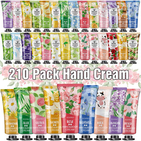 VESPRO front packaging showing 210 travel hand cream tubes and variety benefit