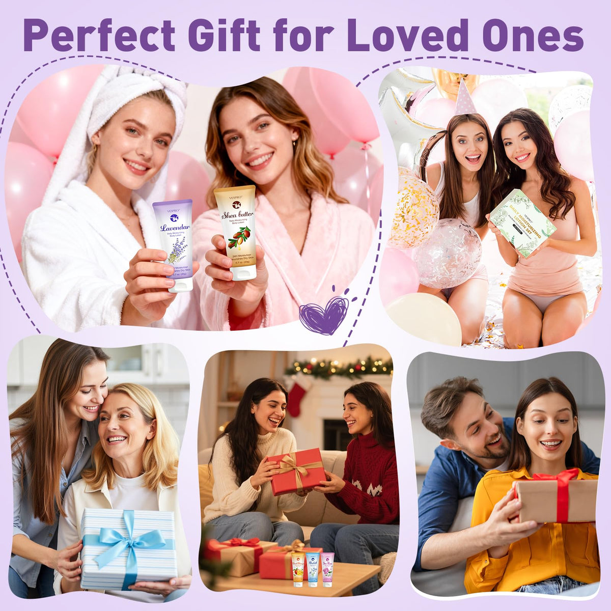 VESPRO gift bag display with tubes showing ideal bulk gift presentation