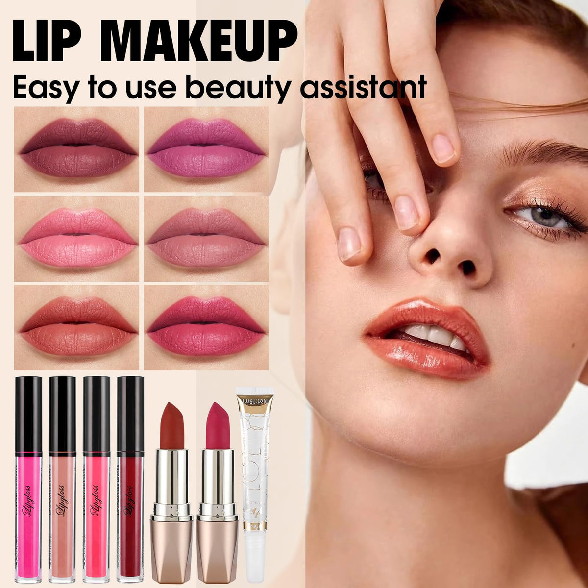 VESPRO model applying eyeshadow showing kit’s convenience and quick results