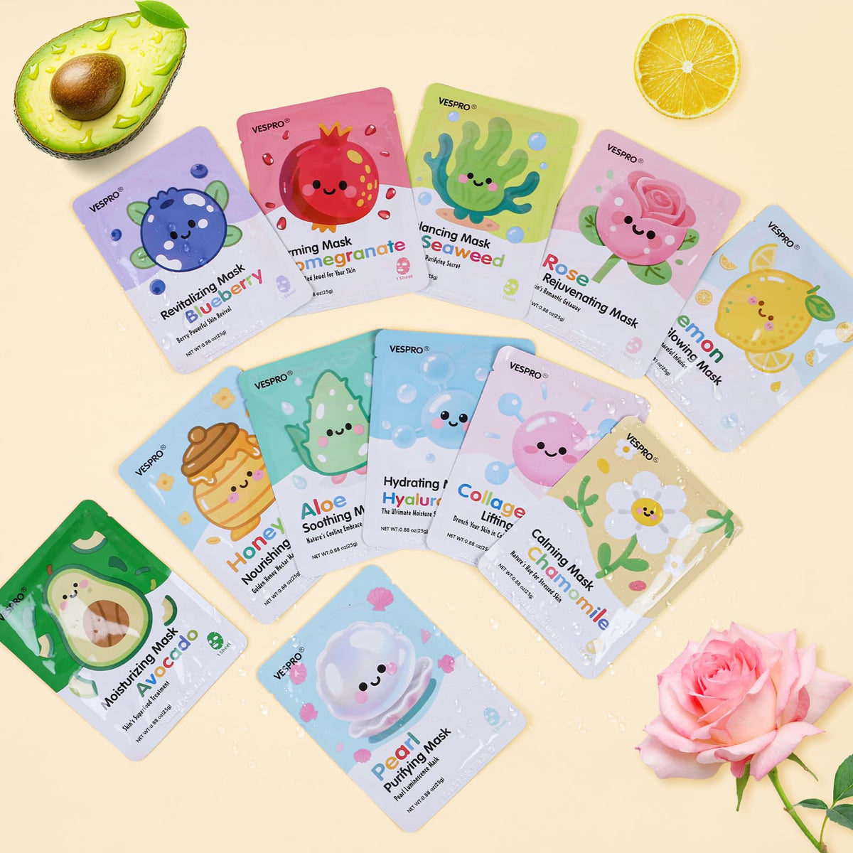VESPRO gift box with masks arranged showing party-ready gifting benefit