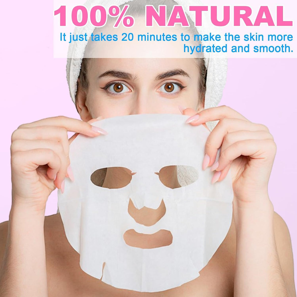 VESPRO mask held in hand for scale, demonstrates compact single-use size