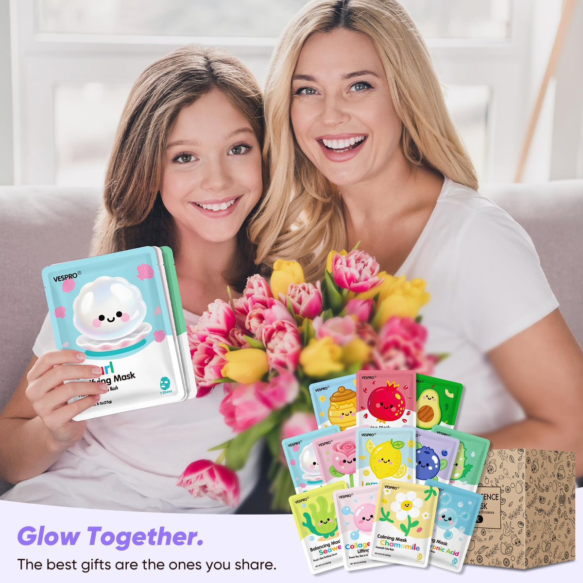 VESPRO masks styled on spa table for party and gifting inspiration