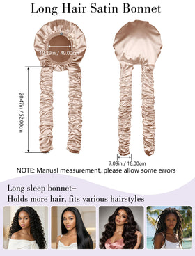 Vettres bonnet on model showing length and scale for thick long hair