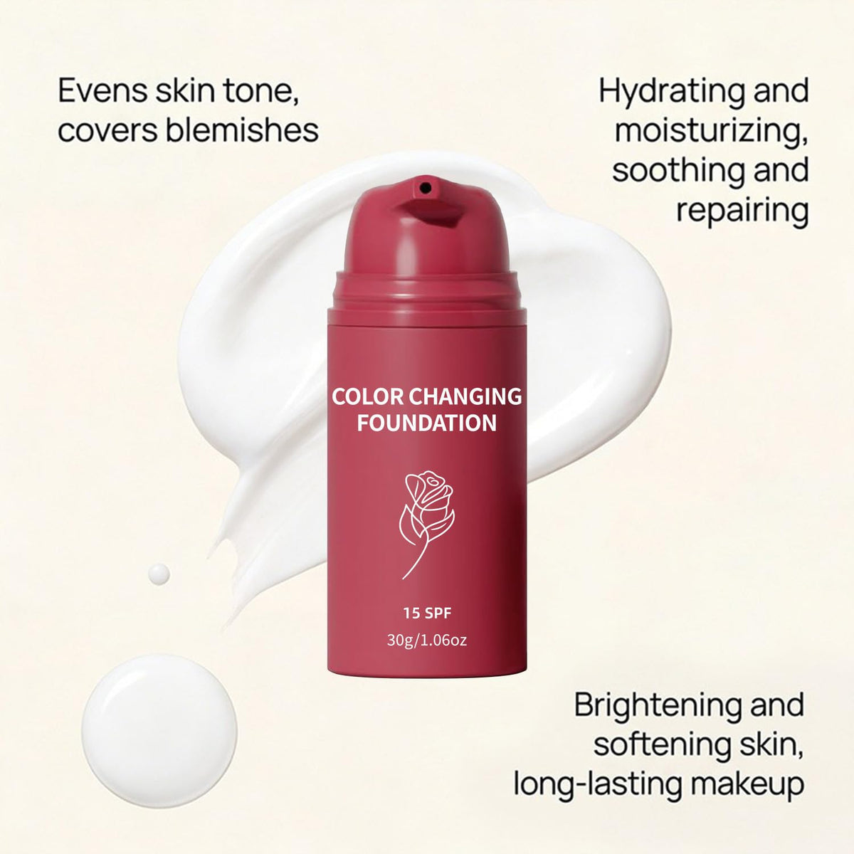 Veuvul texture close-up on fingertip showing smooth blendable cream for natural coverage