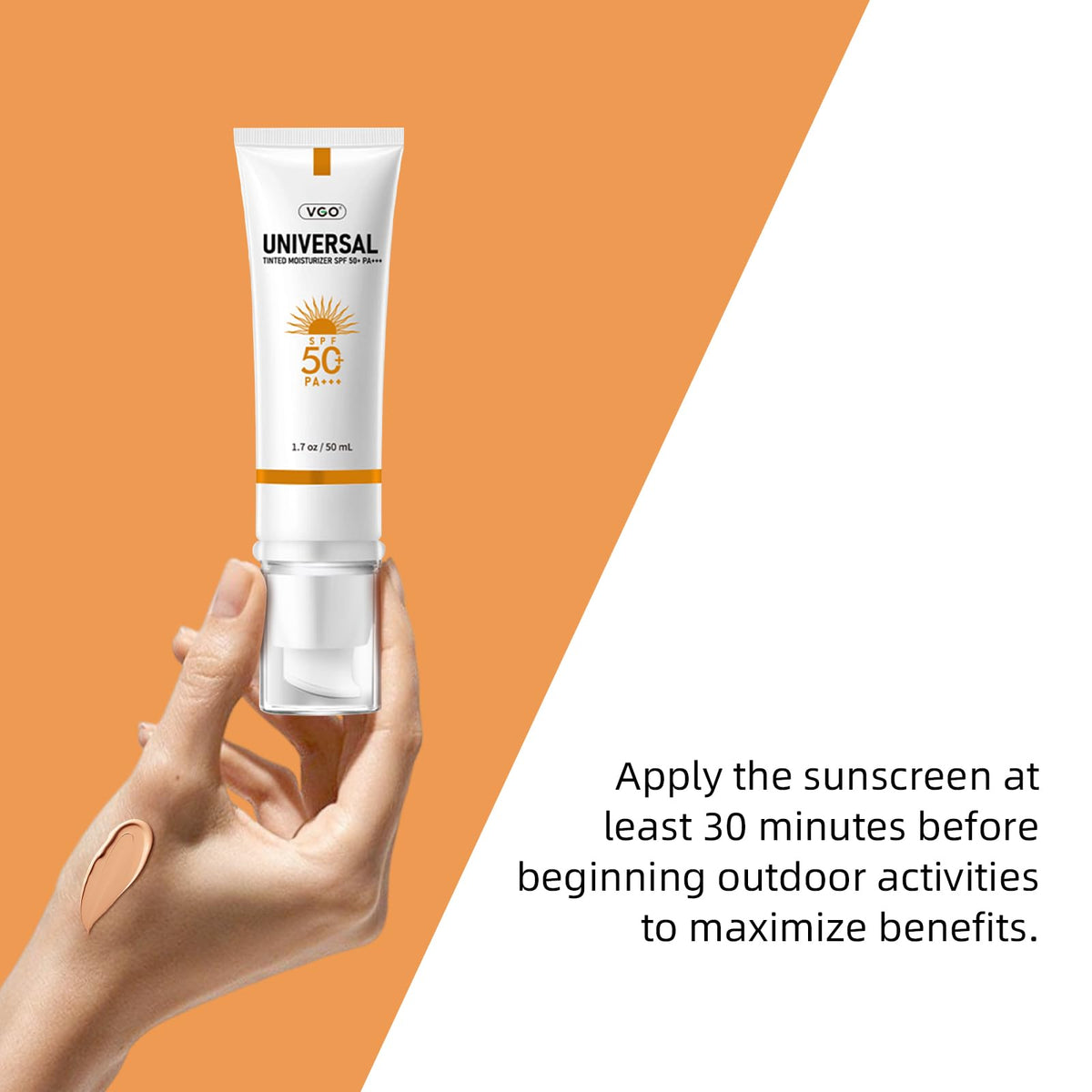 VGO application step with fingertip spreading product for easy layering