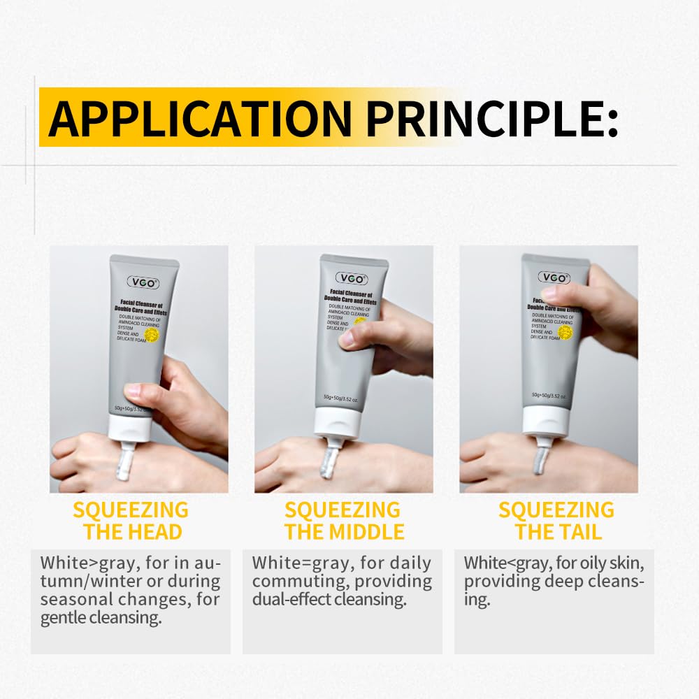 VGO applying foam to face for daily cleansing and makeup removal