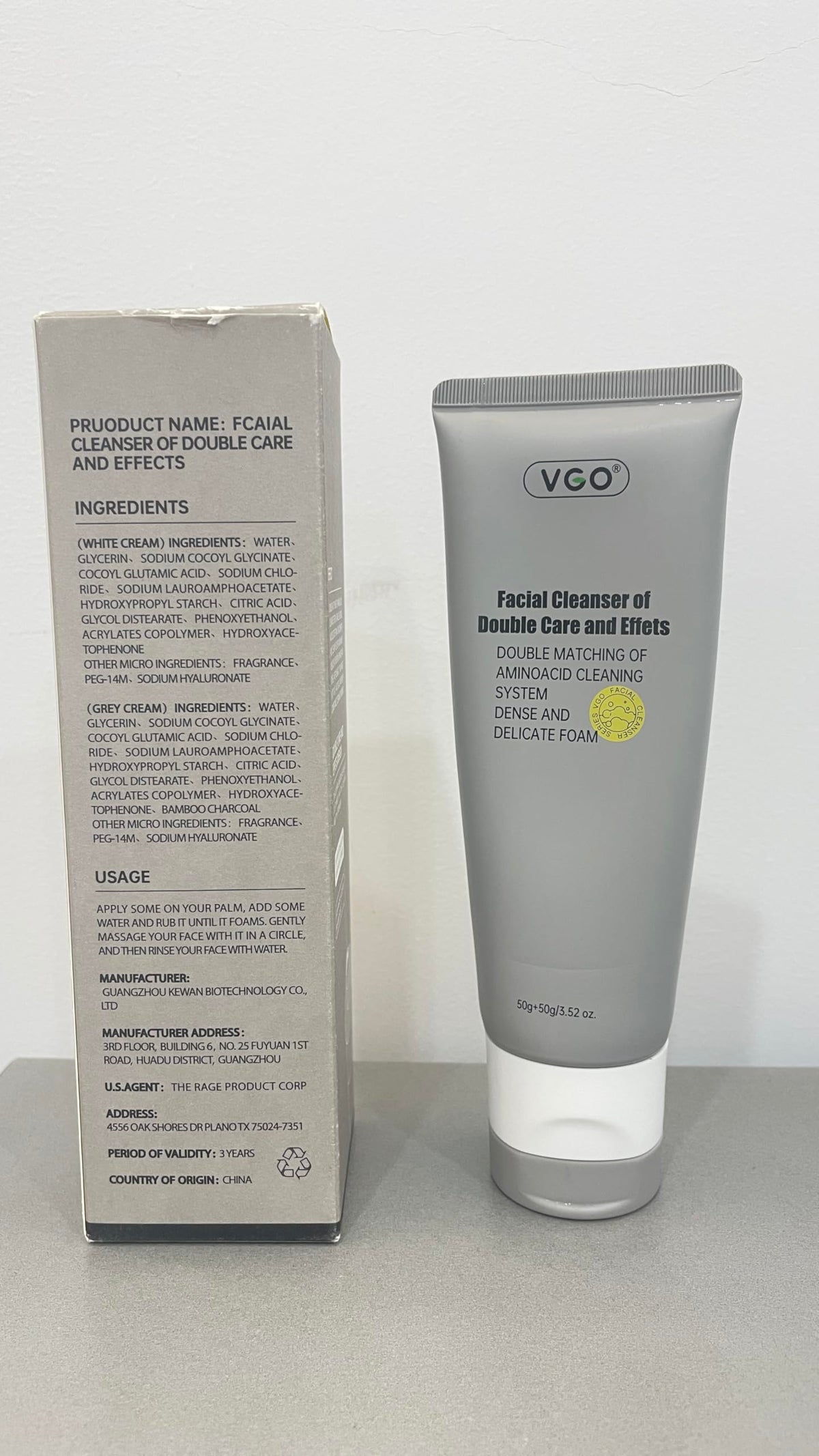 VGO placed on bathroom counter styled for a simple morning routine