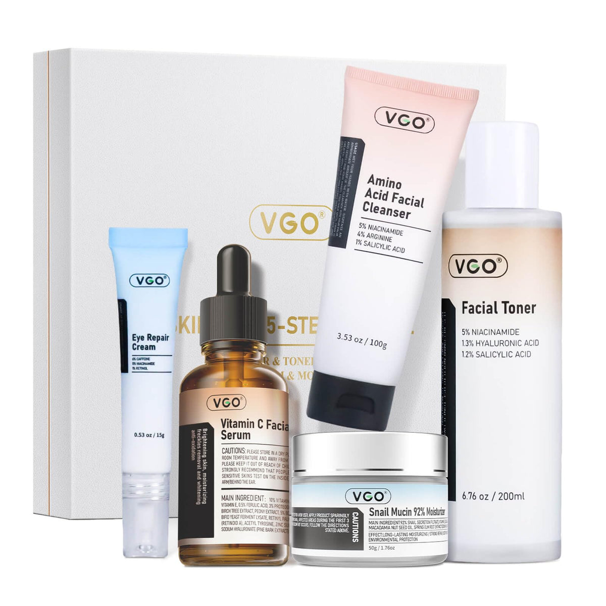 VGO front packaging showing full five-piece set and gift-ready presentation