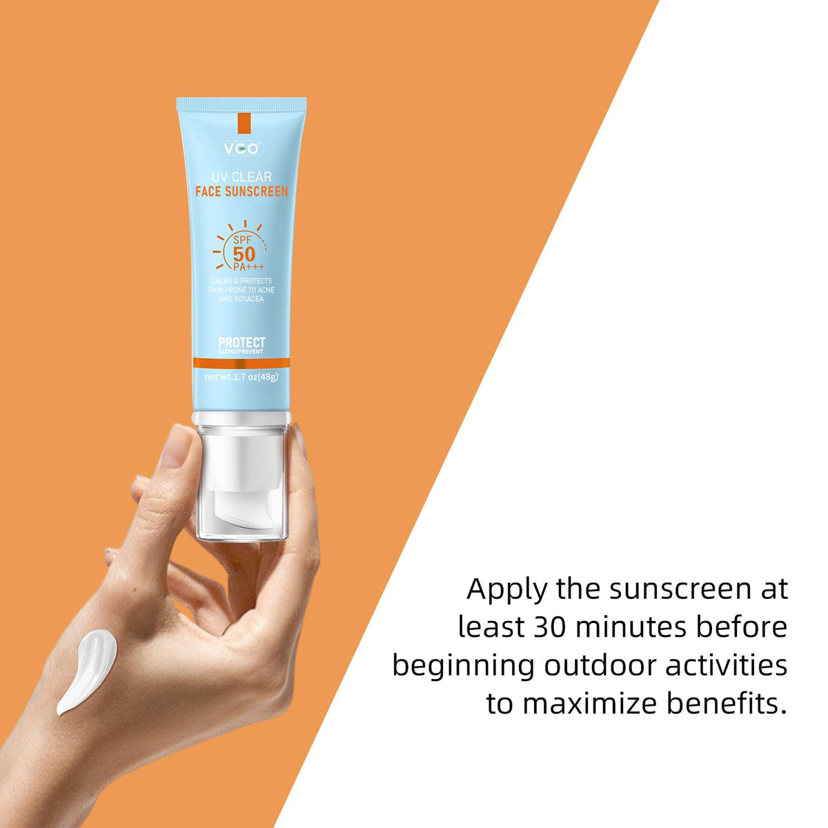 VGO pump dispensing sunscreen for easy controlled application