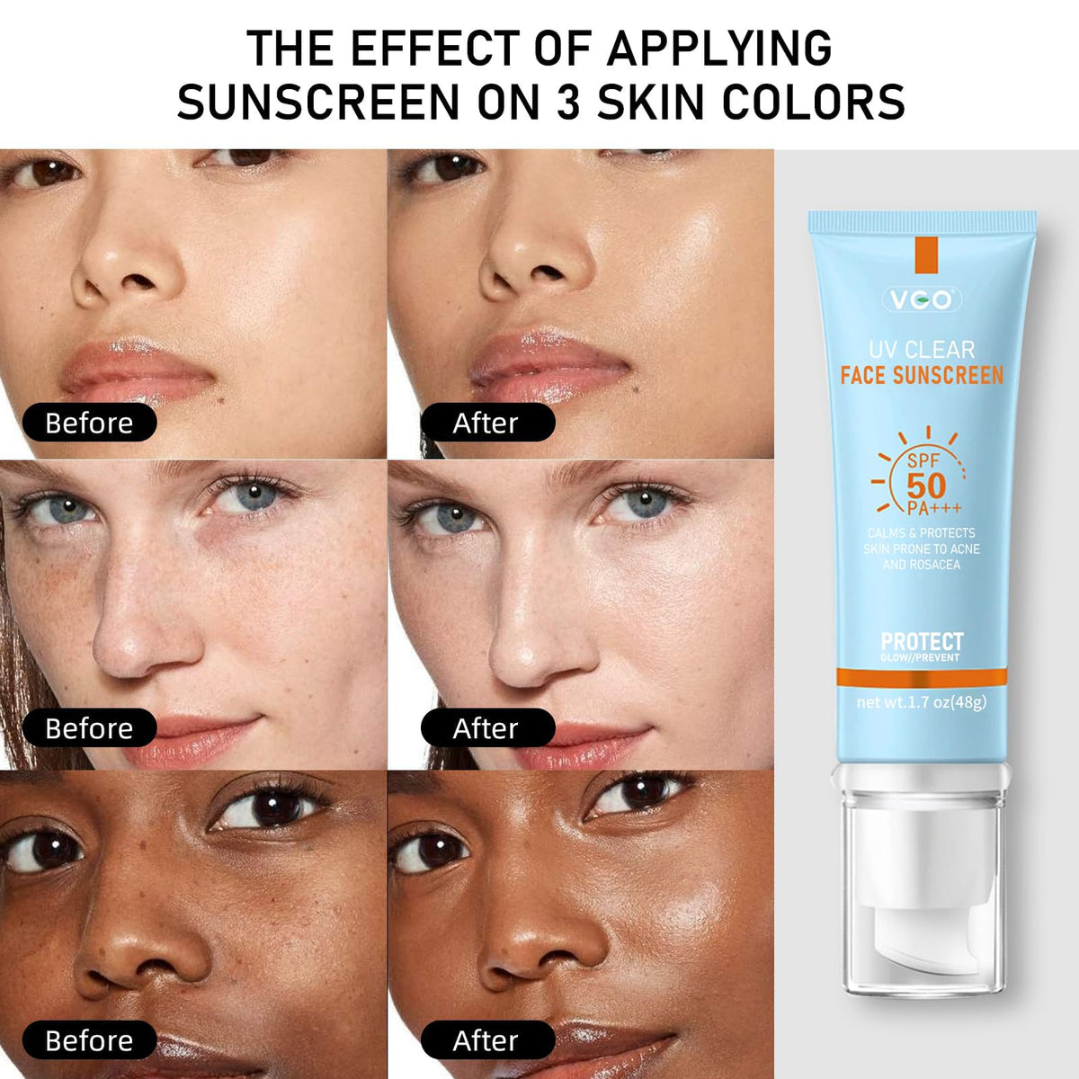 VGO tinted swatches demonstrating blend-in finish and reduced white cast