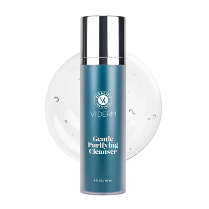 VI DERM front packaging showing cleanser label and benefit