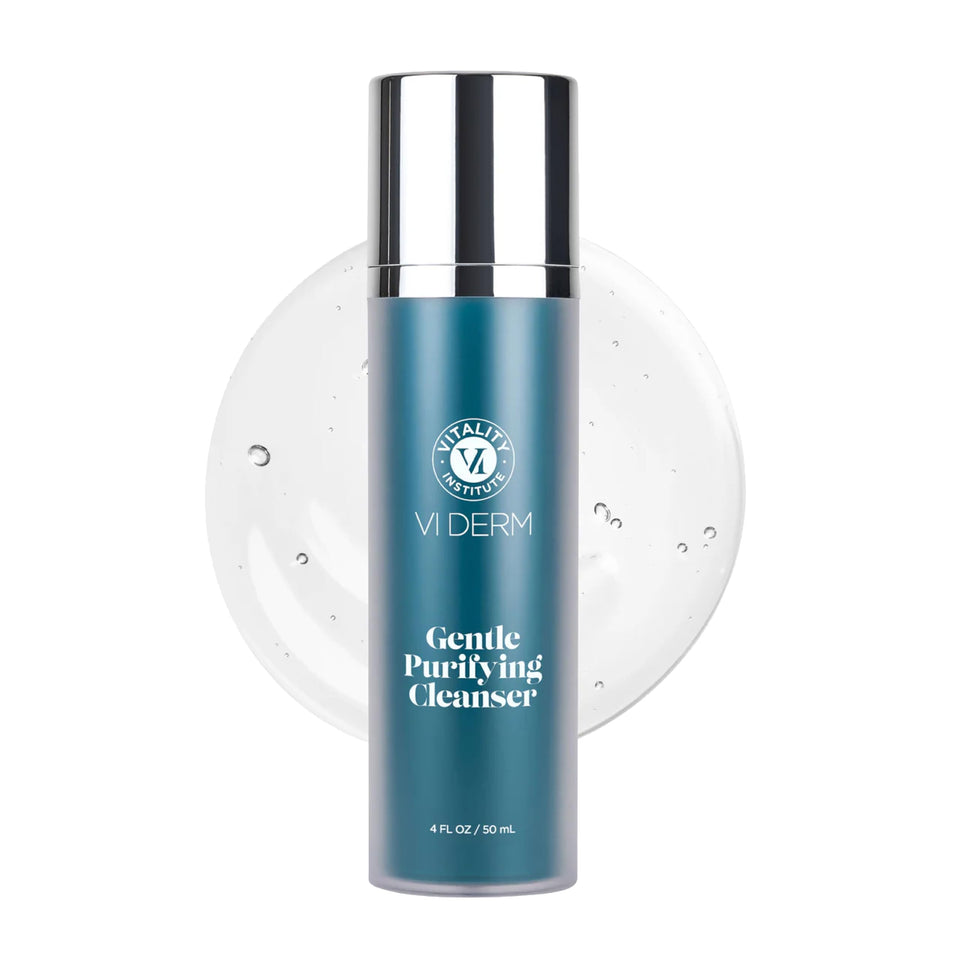 VI DERM front packaging showing cleanser label and benefit
