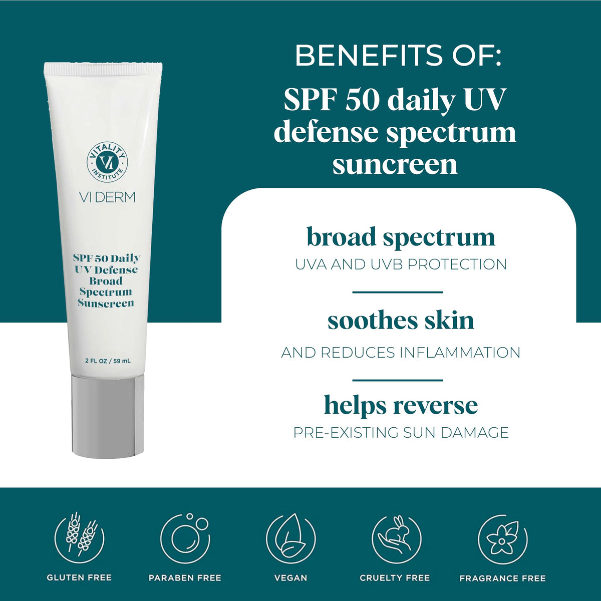 VI DERM applied on cheek illustrating lightweight, non-greasy finish