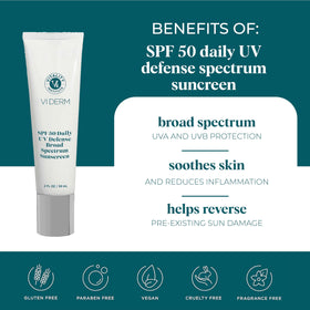 VI DERM applied on cheek illustrating lightweight, non-greasy finish