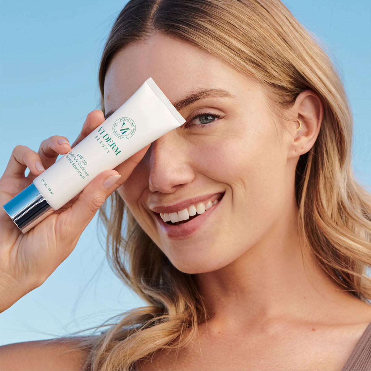 VI DERM sunscreen in outdoor bag showing daily sun protection readiness