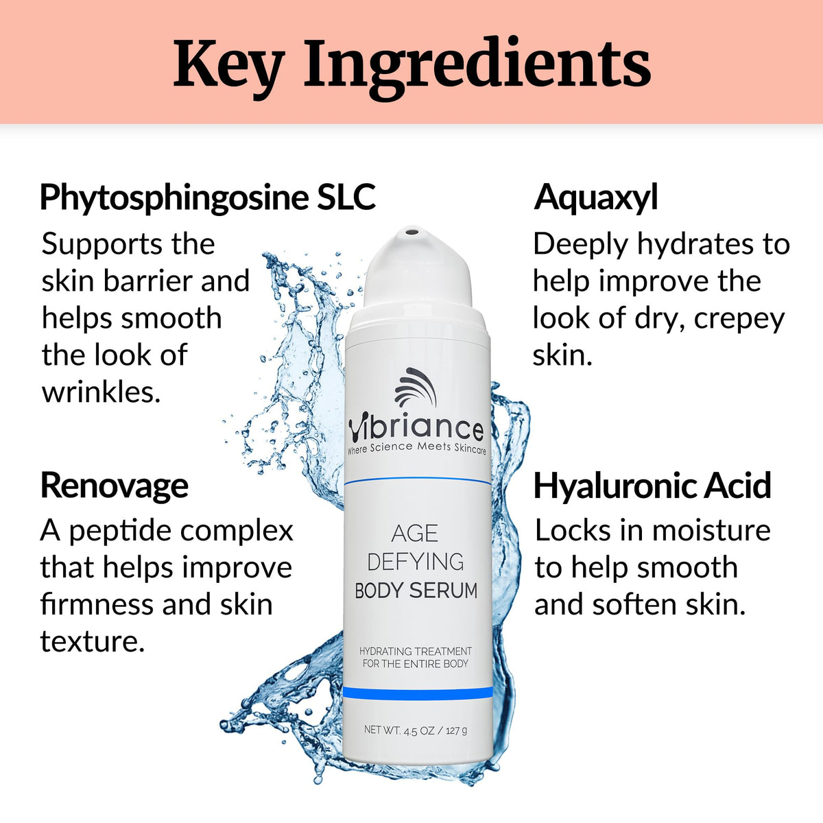Vibriance being applied to arm demonstrating smoother, moisturized skin benefit