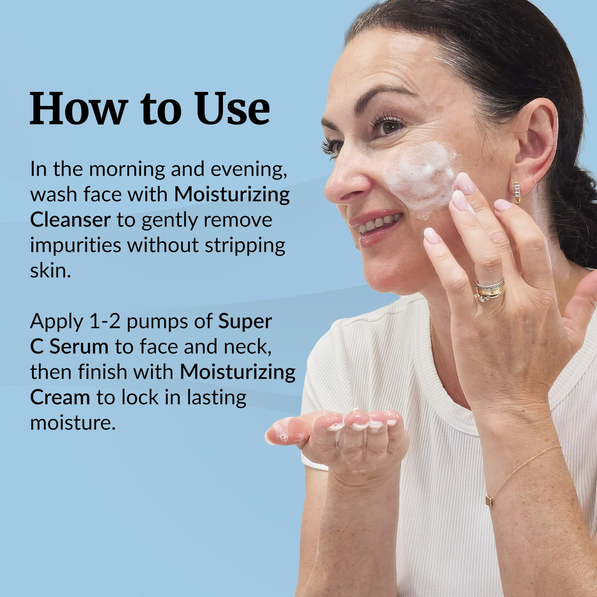 Vibriance Moisturizing Cleanser sudsy texture cleansing gently and hydrating