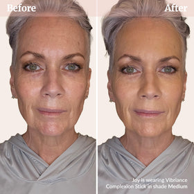 Vibriance used to contour cheek demonstrating definition without heaviness