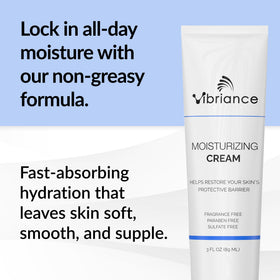Vibriance cream texture close-up highlighting lightweight spreadability benefit