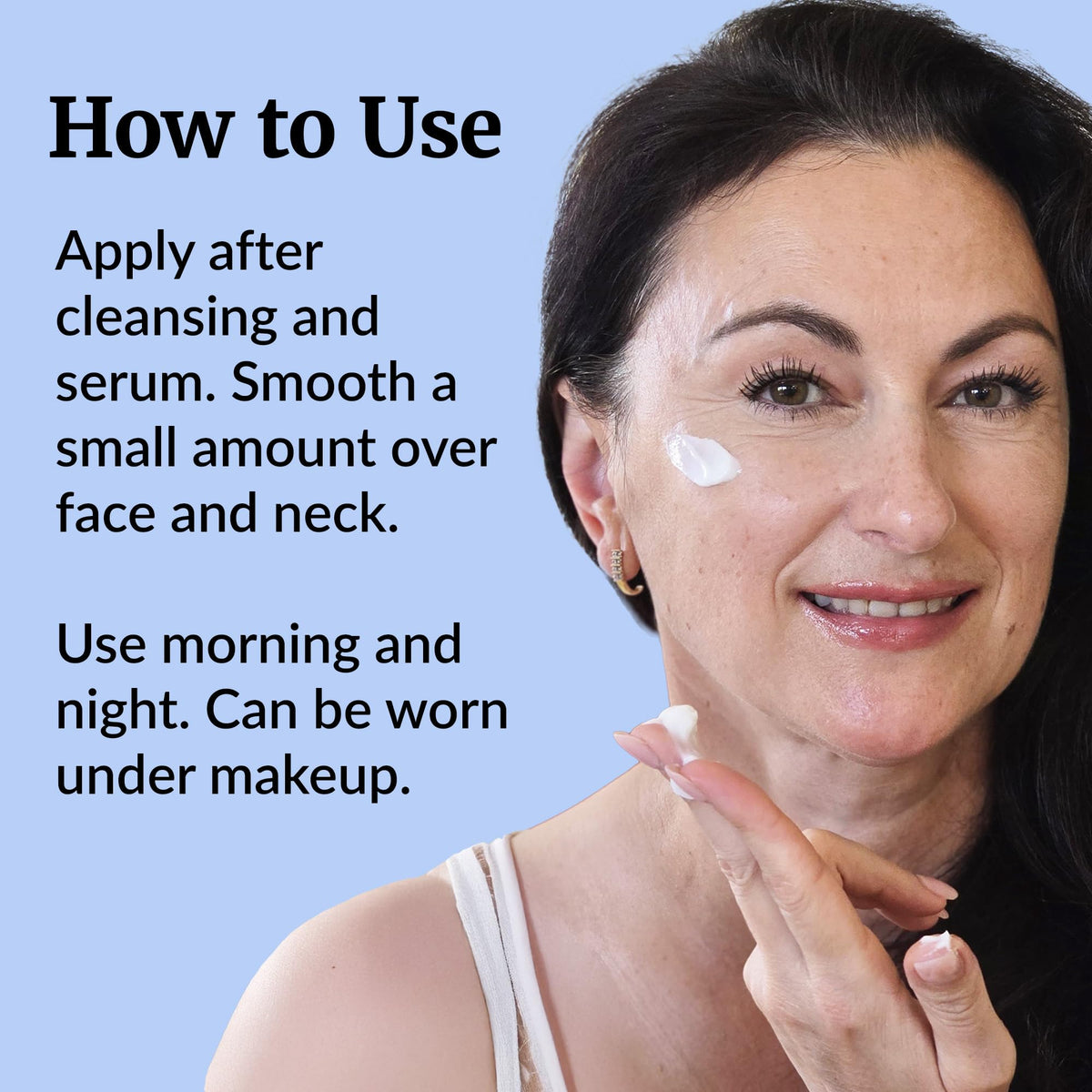 Vibriance applied on face under makeup demonstrating smooth layering benefit