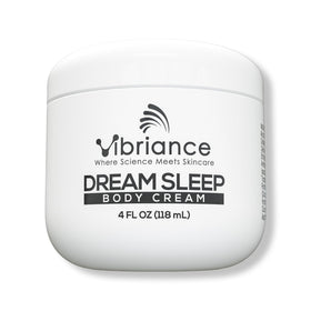 Vibriance jar front view showing label and 4 fl oz size for calming hydration