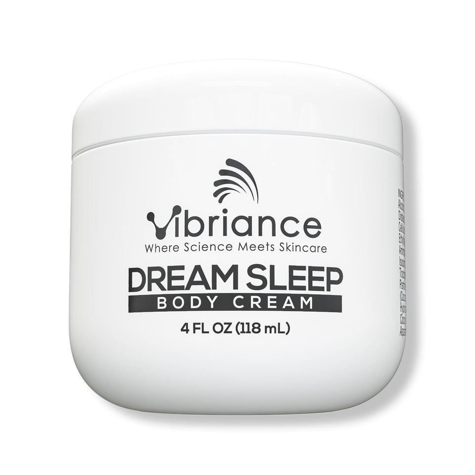 Vibriance jar front view showing label and 4 fl oz size for calming hydration